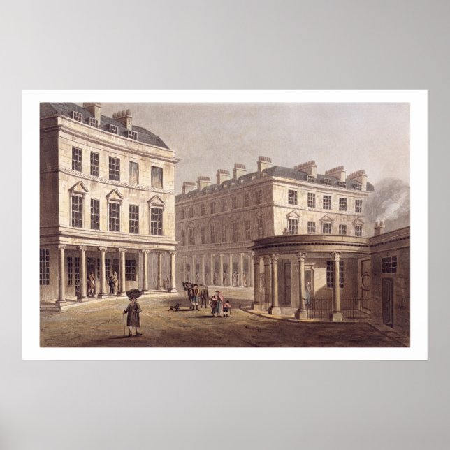 Affiches View of Cross Bath Street, from 'Bath Illust (Devant)