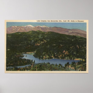 Affiches View of Lake Gregory & San Bernardino