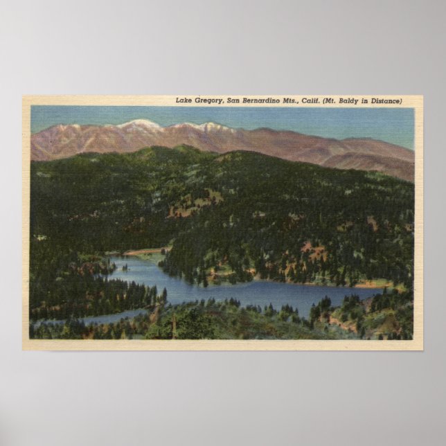 Affiches View of Lake Gregory & San Bernardino (Devant)