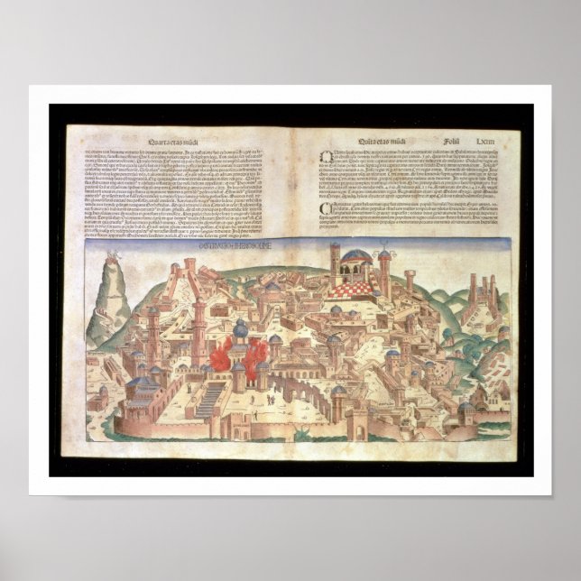 Affiches View of the city of Jerusalem, from the Nuremberg (Devant)