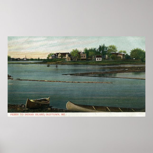Affiches View of the Ferry to Indian Island (Devant)