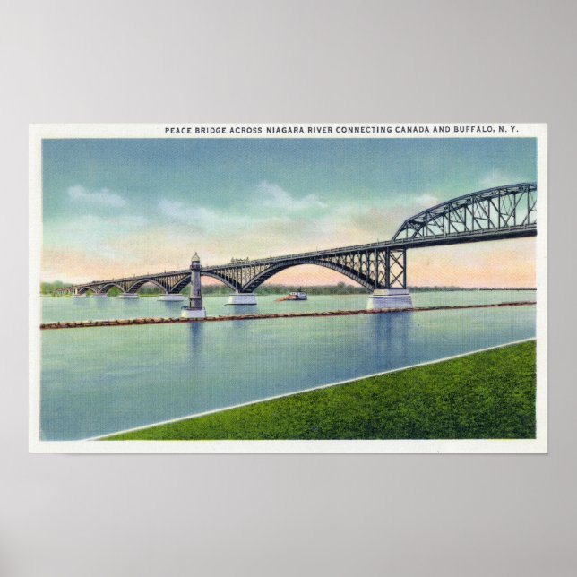 Affiches View of the Peace Bridge over Niagara River (Devant)