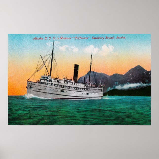 Affiches View of the Steamer Jefferson (Devant)