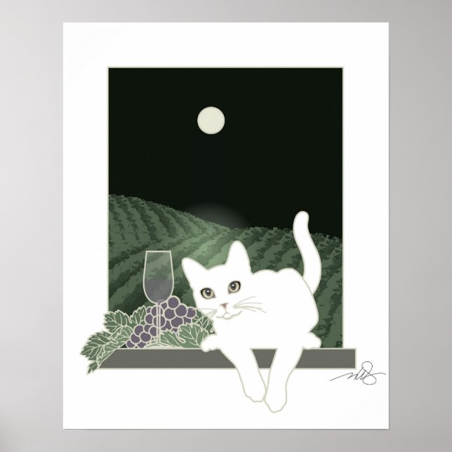 Affiches Vigne, Clair de Lune et Conversation Blanc (Devant)