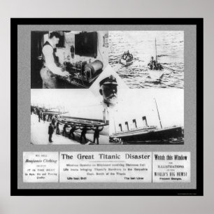 Affiches Vignettes de catastrophe Titanic 1912