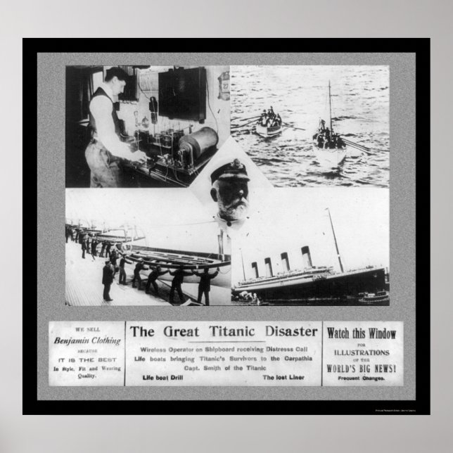 Affiches Vignettes de catastrophe Titanic 1912 (Devant)