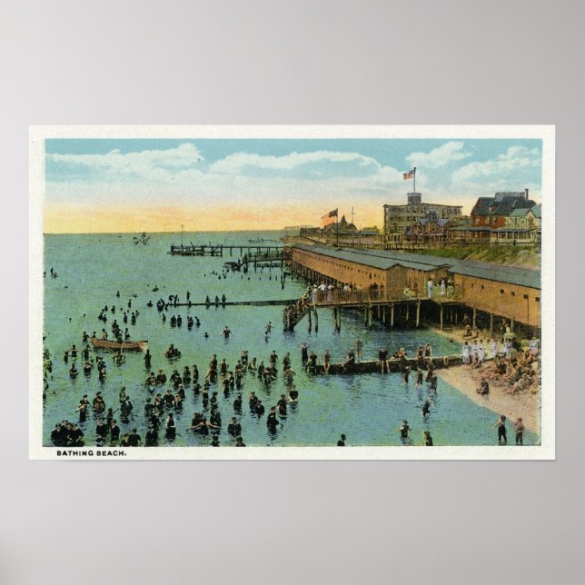 Affiches Vignoble de Martha, vue aérienne de la plage (Devant)