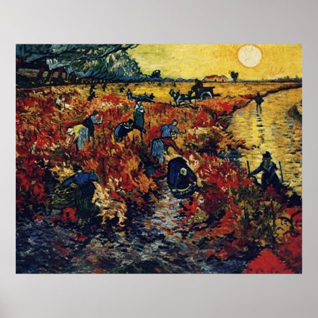 Affiches Vignoble rouge, Van Gogh (Devant)