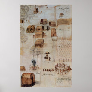 Affiches Village indien de Secoton