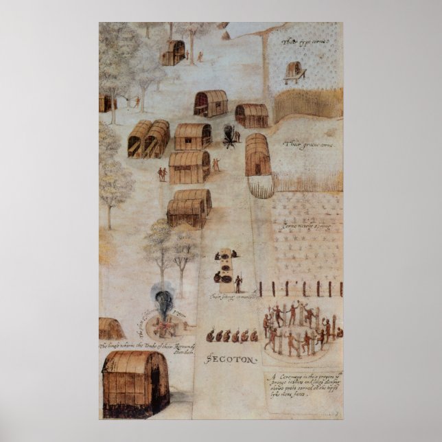 Affiches Village indien de Secoton (Devant)