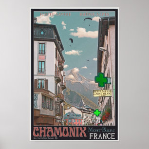 Affiches Village of Chamonix (black)