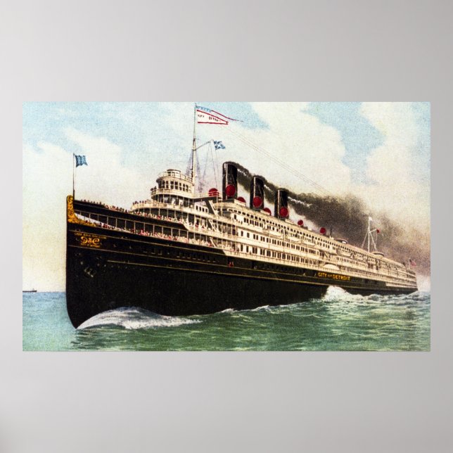 Affiches Ville de Detroit Passenger Liner (Devant)