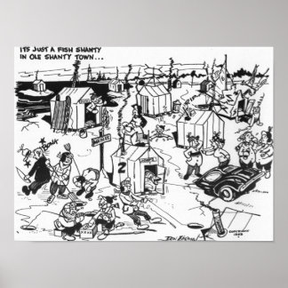 Affiches Ville de pêche à la glace.