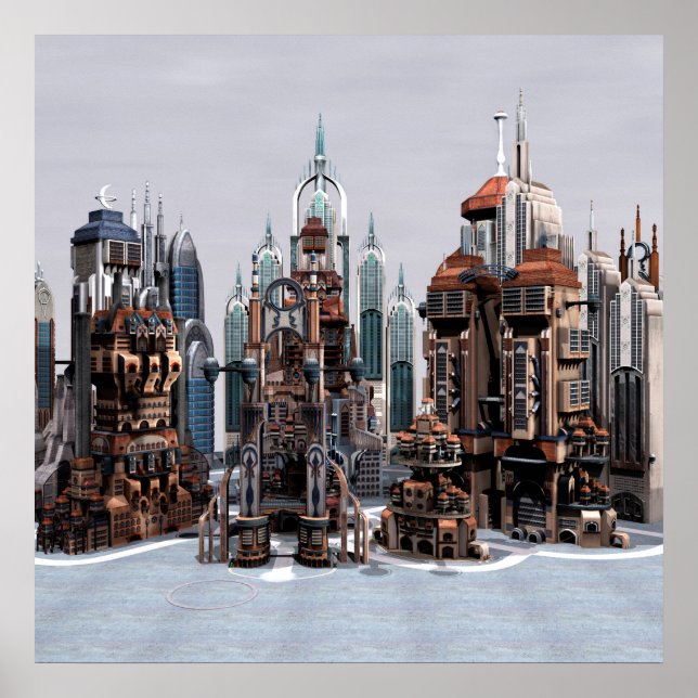 Affiches Ville futuriste (Devant)