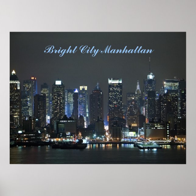 Affiches Ville lumineuse Manhattan (Devant)
