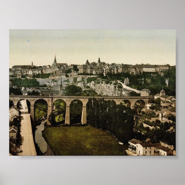 Affiches Ville, Luxembourg classique Photochrom (Devant)