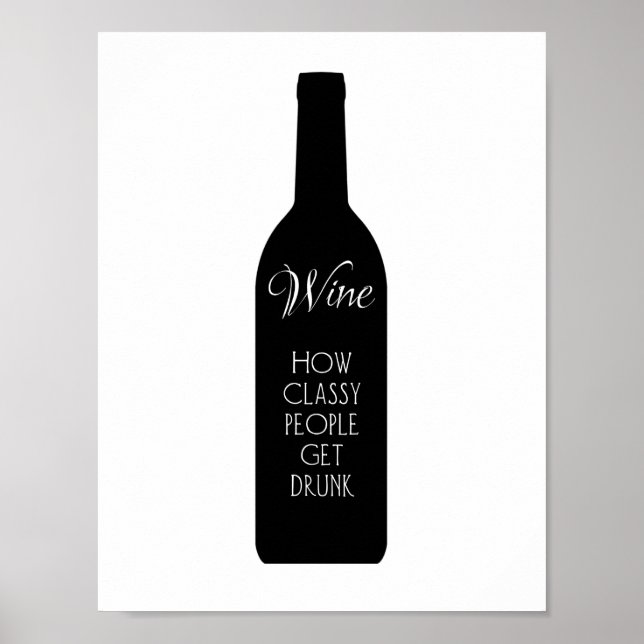 Affiches Vin, comment les gens de classe se saoulent (Devant)
