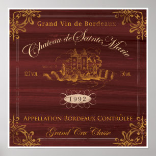 Affiches Vin français LabelArt : Bordeaux