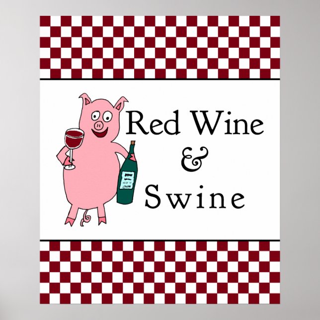 Affiches Vin rouge et porc (Devant)