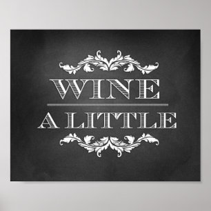 Affiches Vin un petit Mariage ou signe de fête 8x10