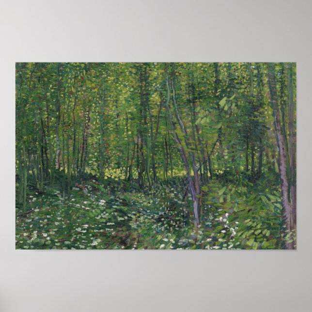 Affiches Vincent van Gogh - Arbres et sous-bois (Devant)
