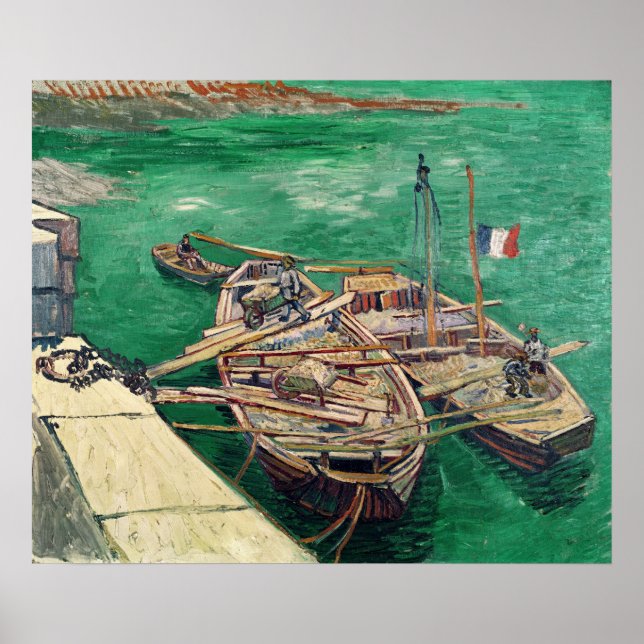 Affiches Vincent van Gogh | Atterrissage avec bateaux, 1888 (Devant)