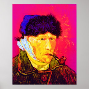 Affiches Vincent Van Gogh - Autoportrait au bandage Pop Art