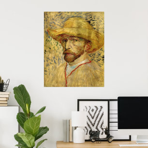 Affiches Vincent van Gogh Autoportrait avec Casquette paill