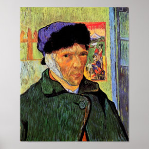 Affiches Vincent Van Gogh - Autoportrait avec l'oreille ban