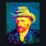 Affiches Vincent Van Gogh - Autoportrait Pop Art avec chape<br><div class="desc">Huile sur toile de 1887, Van Gogh a peint ce portrait alors qu'il vivait à Paris, qui combine le pointillisme avec des coups de pinceau linéaires dynamiques courant dans diverses directions qui semblent capturer son propre état d'esprit frénétique.</div>