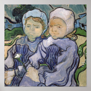 Affiches Vincent van Gogh  Deux petites filles, 1890