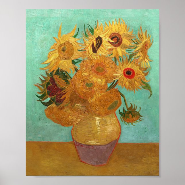 Affiches Vincent Van Gogh Douze Tournesols Dans Un Vase (Devant)