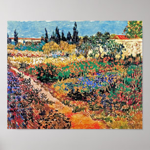 Affiches Vincent Van Gogh - Jardin fleuri avec chemin