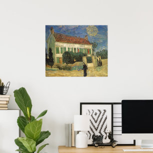 Affiches Vincent van Gogh - La maison blanche la nuit