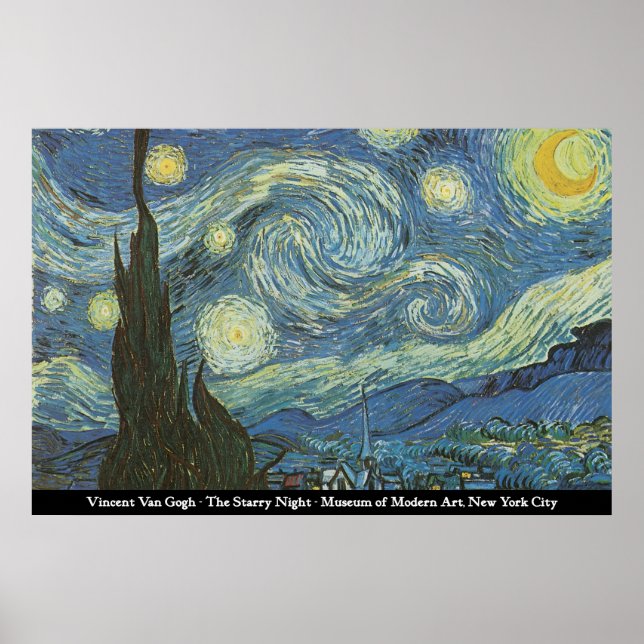Affiches Vincent Van Gogh - La nuit étoilée (Devant)