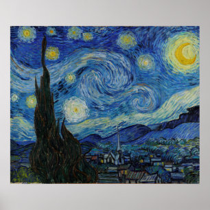 Affiches Vincent van Gogh - La nuit étoilée  Pièce maît
