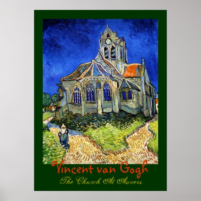 Affiches Vincent van Gogh : L'Eglise d'Auvers (Devant)
