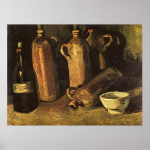 Affiches Vincent van Gogh - Nature morte avec 4 bouteilles