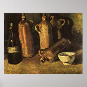 Affiches Vincent van Gogh - Nature morte avec 4 bouteilles 