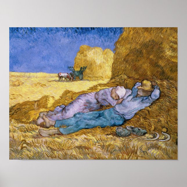 Affiches Vincent van Gogh | Noon, The Siesta, after Millet (Devant)