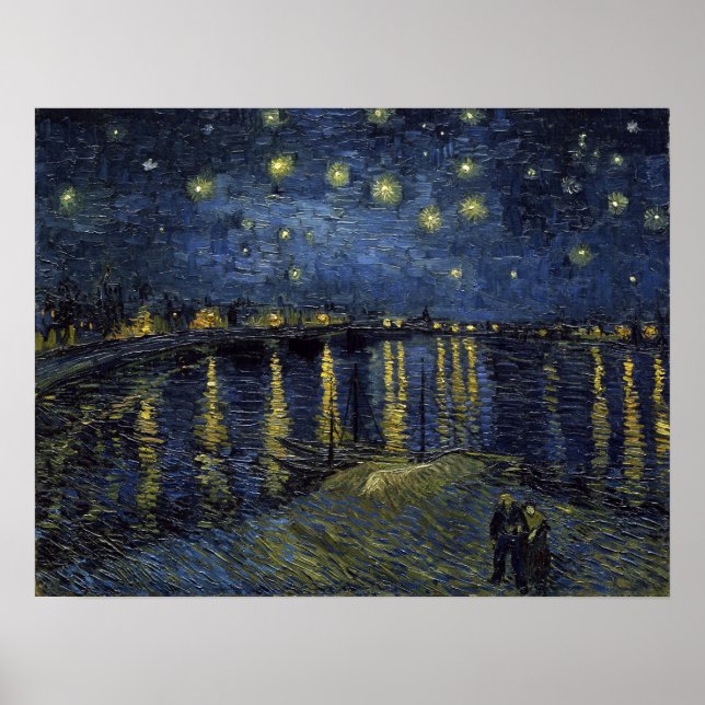 Affiches Vincent van Gogh Nuit étoilée sur le Rhône (Devant)