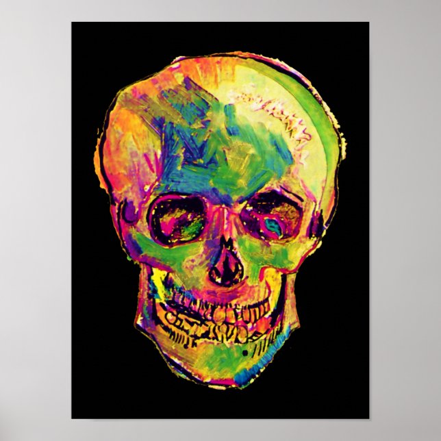 Affiches Vincent Van Gogh - Pop Art Halloween Skull (Devant)