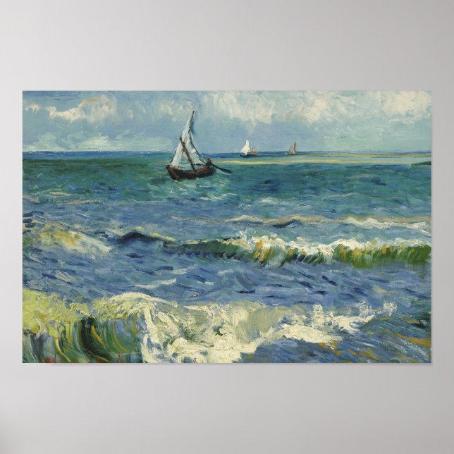 Affiches Vincent van Gogh - Seascape near Les Saintes (Devant)