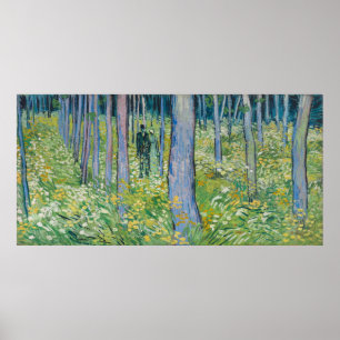 Affiches Vincent van Gogh - Sous-bois avec deux personnages