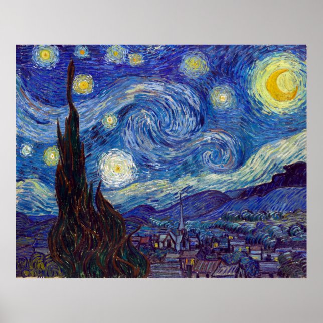 Affiches VINCENT VAN GOGH - Starry night 1889 (Devant)