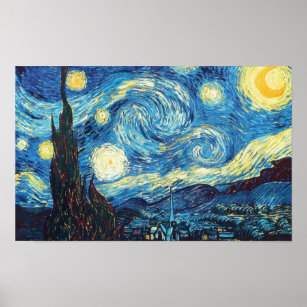 Affiches Vincent Van Gogh Starry NIght Peinture
