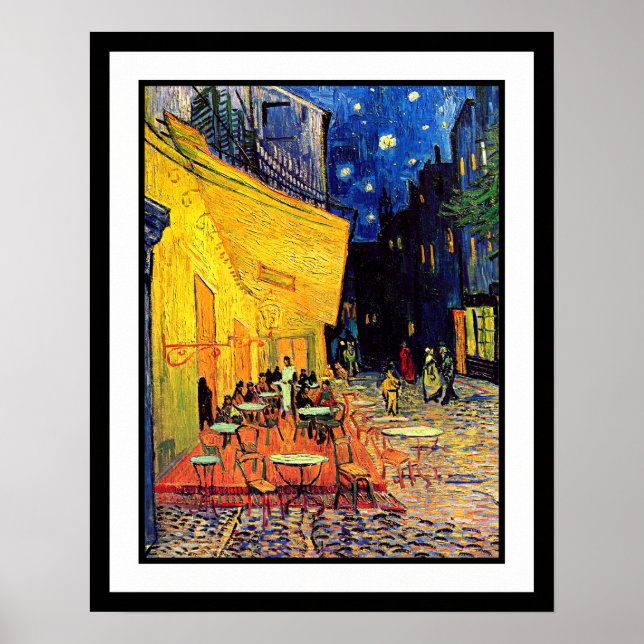 Affiches Vincent Van Gogh - Terrasse de café la nuit Beaux- (Devant)