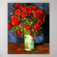 Vincent Van Gogh Vase Avec Des Poppies Rouges Art