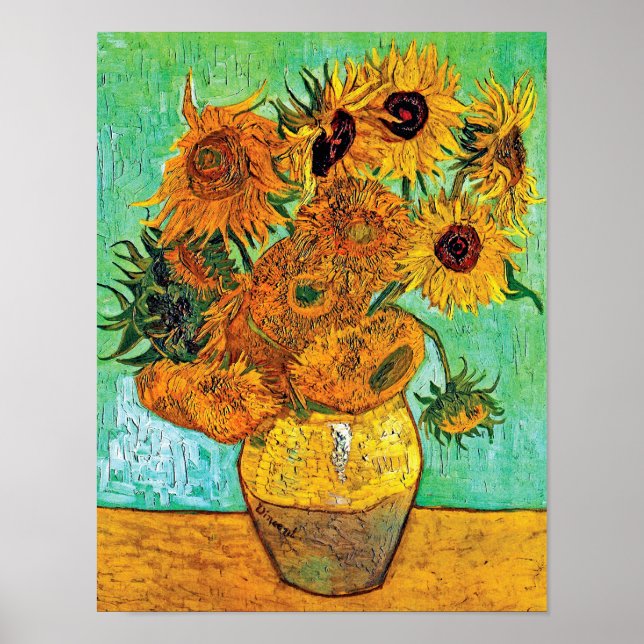 Affiches Vincent Van Gogh - Vase With Twelve Sunflowers (Devant)