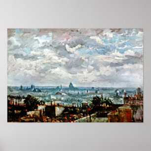 Affiches Vincent Van Gogh - View Of The Roofs Of Paris